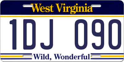 WV license plate 1DJ090