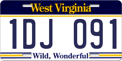WV license plate 1DJ091