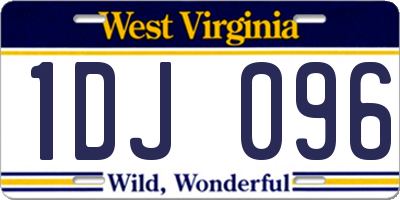 WV license plate 1DJ096