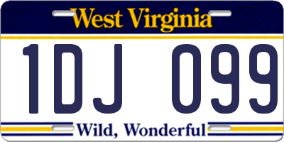 WV license plate 1DJ099