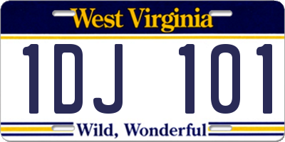 WV license plate 1DJ101