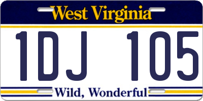 WV license plate 1DJ105
