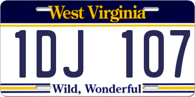 WV license plate 1DJ107