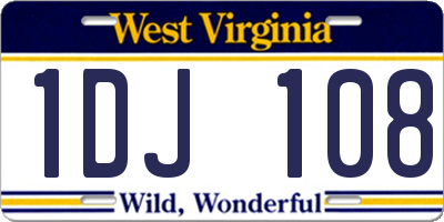 WV license plate 1DJ108