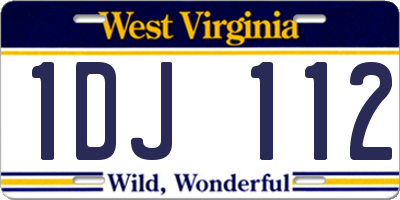 WV license plate 1DJ112