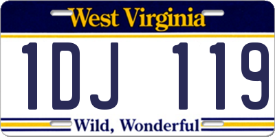 WV license plate 1DJ119