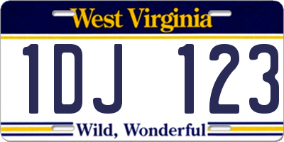 WV license plate 1DJ123