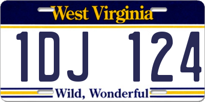 WV license plate 1DJ124