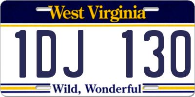 WV license plate 1DJ130