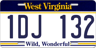 WV license plate 1DJ132