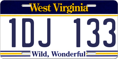 WV license plate 1DJ133