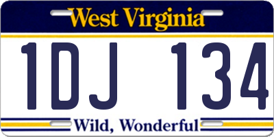 WV license plate 1DJ134