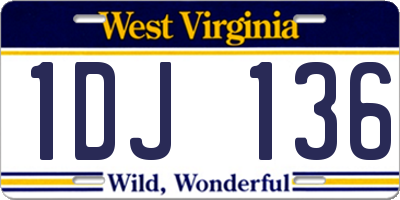 WV license plate 1DJ136