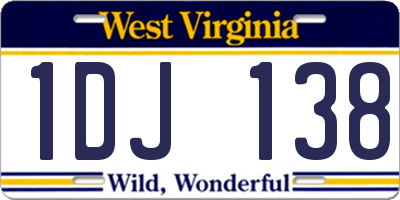 WV license plate 1DJ138