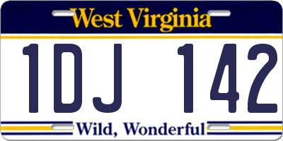 WV license plate 1DJ142