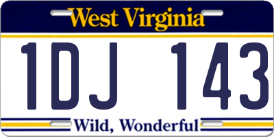 WV license plate 1DJ143