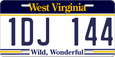 WV license plate 1DJ144