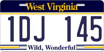 WV license plate 1DJ145