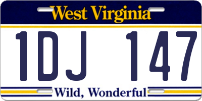 WV license plate 1DJ147