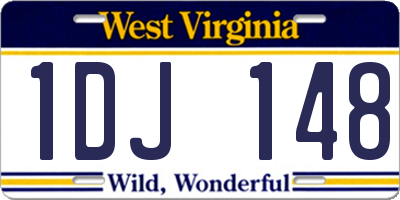 WV license plate 1DJ148