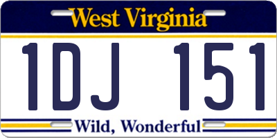 WV license plate 1DJ151