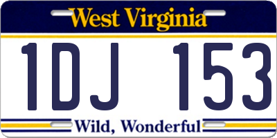 WV license plate 1DJ153