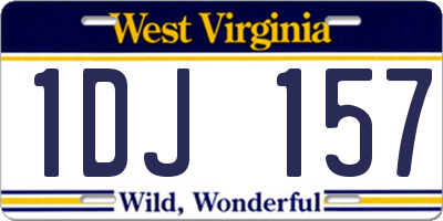 WV license plate 1DJ157