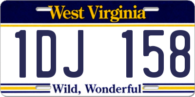 WV license plate 1DJ158