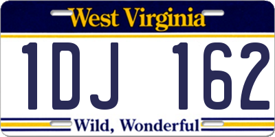 WV license plate 1DJ162