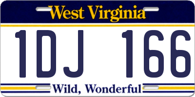 WV license plate 1DJ166