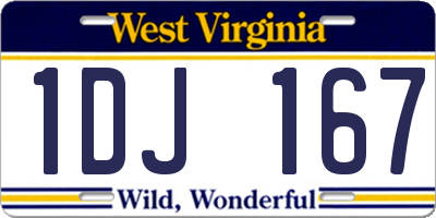 WV license plate 1DJ167
