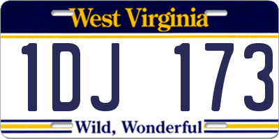 WV license plate 1DJ173