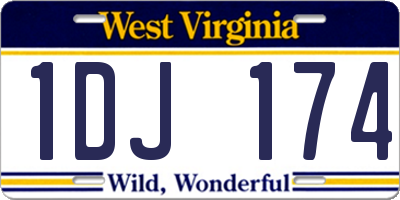 WV license plate 1DJ174