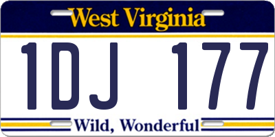 WV license plate 1DJ177