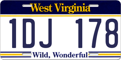 WV license plate 1DJ178