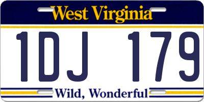 WV license plate 1DJ179