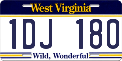 WV license plate 1DJ180