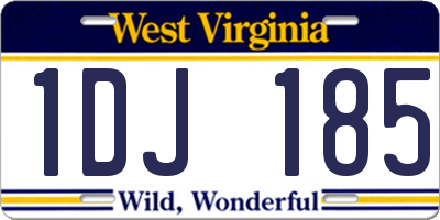 WV license plate 1DJ185