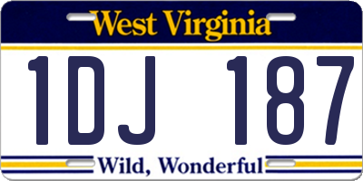 WV license plate 1DJ187