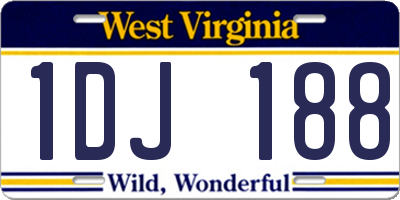 WV license plate 1DJ188