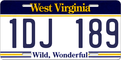 WV license plate 1DJ189
