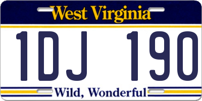WV license plate 1DJ190