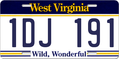 WV license plate 1DJ191