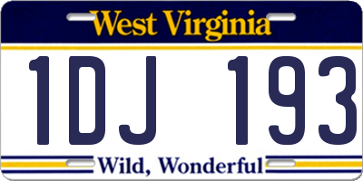 WV license plate 1DJ193