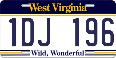 WV license plate 1DJ196