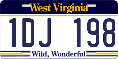 WV license plate 1DJ198