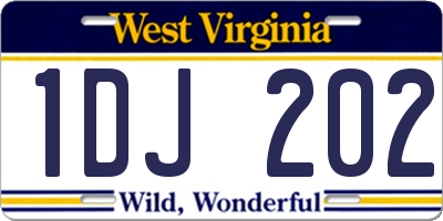 WV license plate 1DJ202