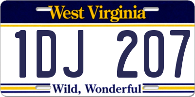 WV license plate 1DJ207