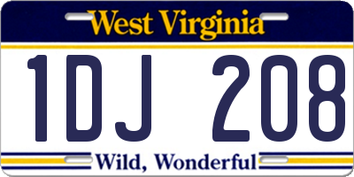 WV license plate 1DJ208