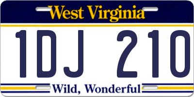 WV license plate 1DJ210